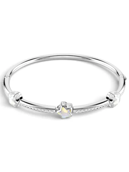 Brazalete Swarovski Rígido Chroma Estrellas Plateado