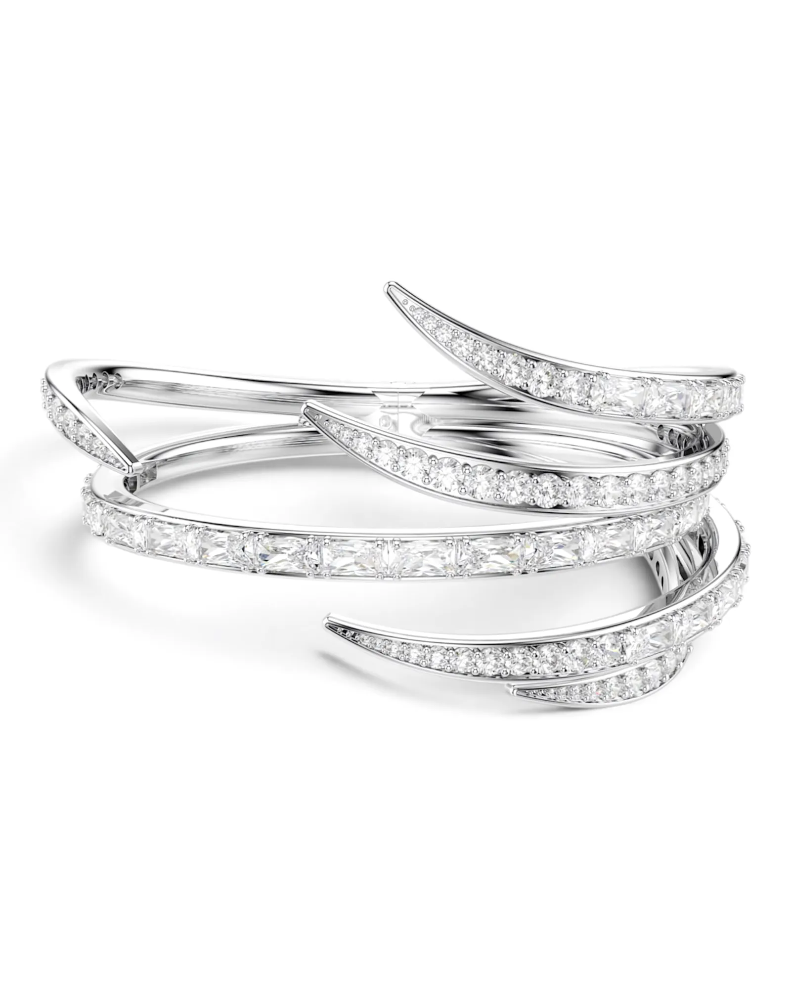 Brazalete Swarovski Rígido Vienna Alas Plateado