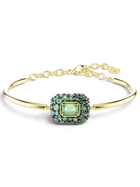 Brazalete Swarovski Sublima Octogonal Dorado con Verde