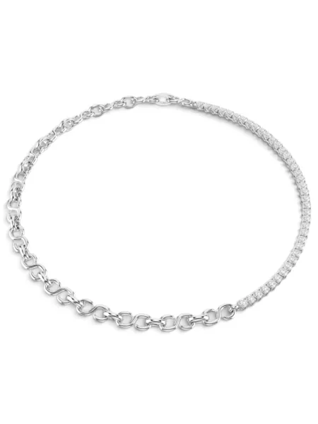 Collar Swarovski Matrix Eslabones en S Plateado