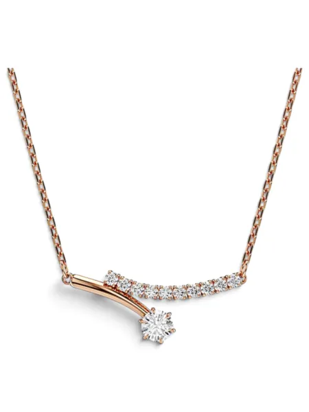 Collar Swarovski Matrix Solitario Rosegold