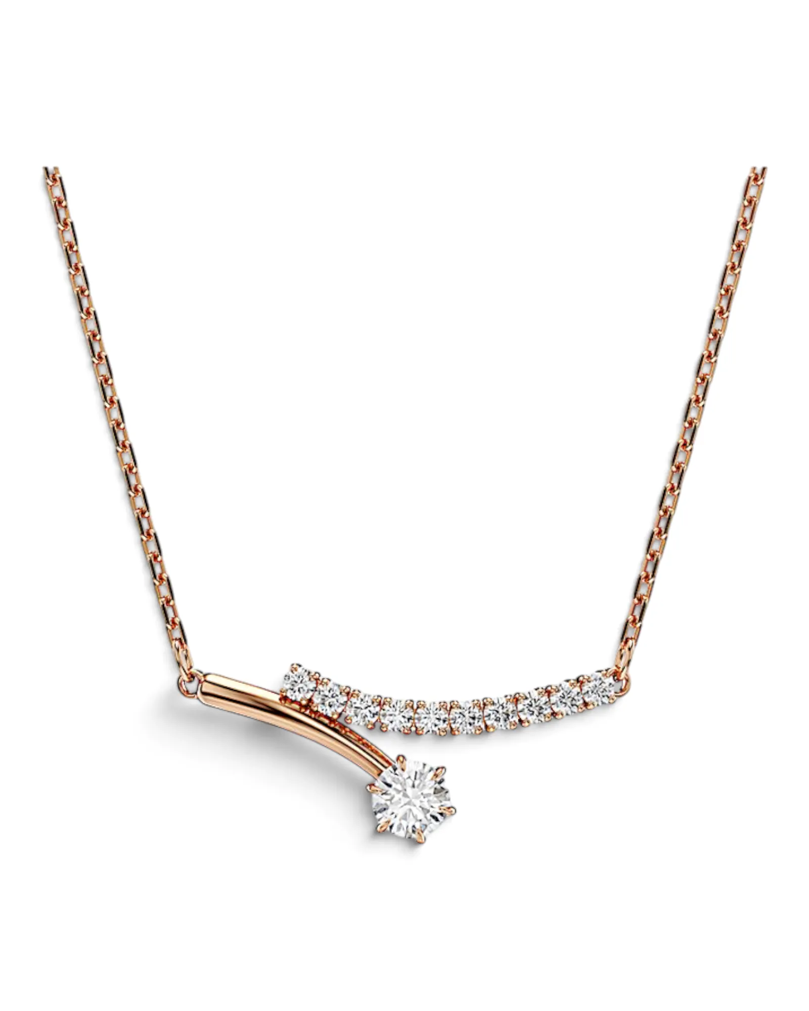 Collar Swarovski Matrix Solitario Rosegold