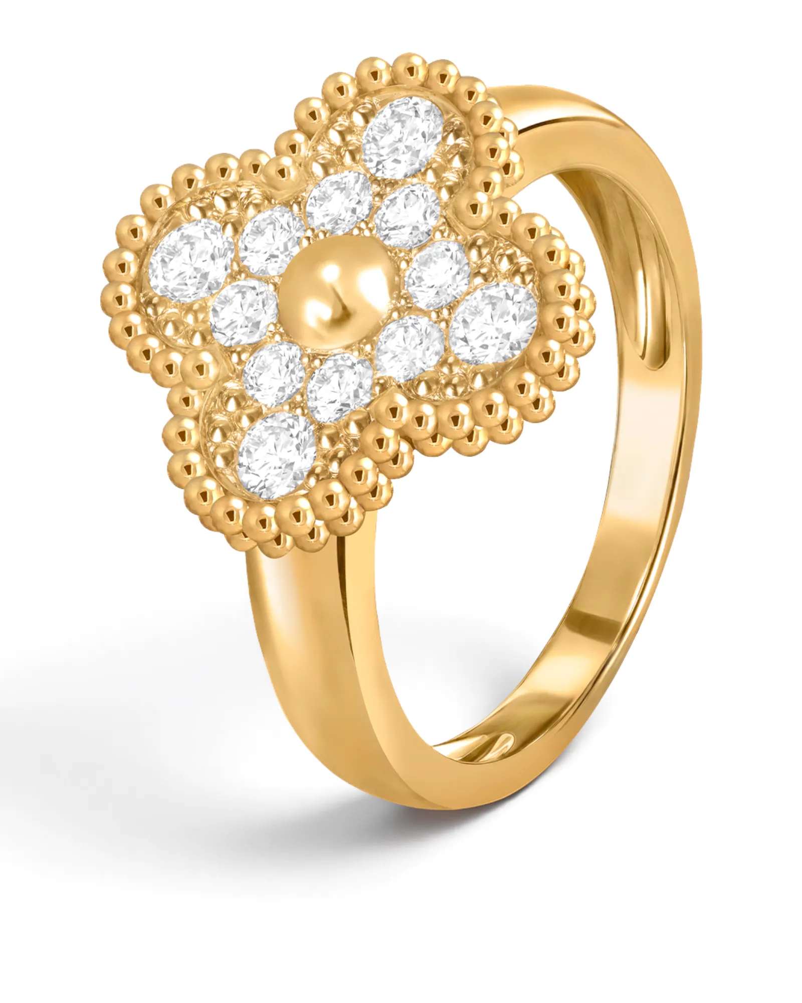 Anillo Van Cleef & Arpels Alhambra Dorado con Brillos