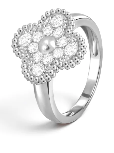 Anillo Van Cleef & Arpels Alhambra Plateado con Brillos