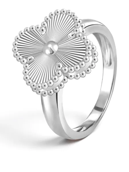 Anillo Van Cleef & Arpels Alhambra Plateado Texturado