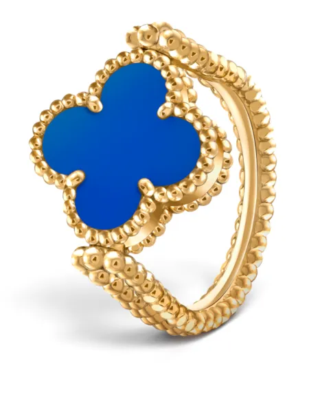 Anillo Van Cleef & Arpels Reversible Vintage Alhambra Azul