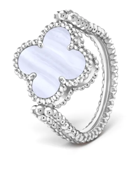 Anillo Van Cleef & Arpels Reversible Vintage Alhambra Celeste
