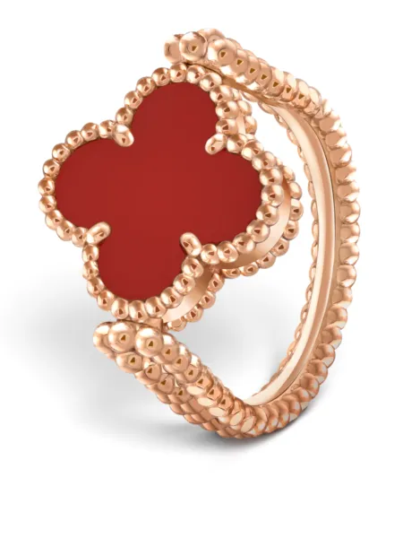 Anillo Van Cleef & Arpels Reversible Vintage Alhambra Rojo