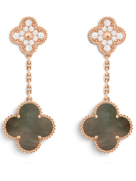 Aros Van Cleef & Arpels Magic Alhambra 2 Motivos Grises con Rosegold