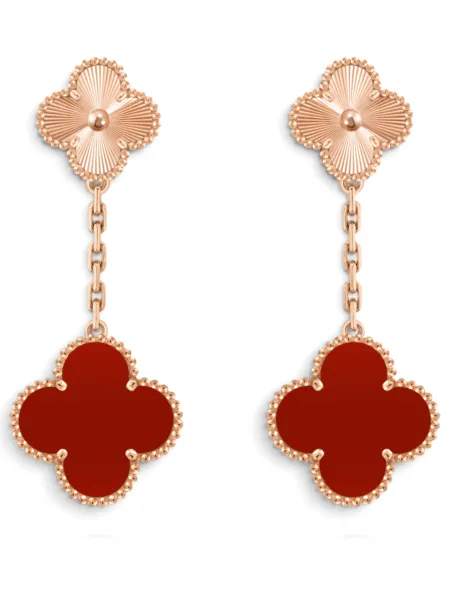 Aros Van Cleef & Arpels Magic Alhambra 2 Motivos Rojos con Rosegold