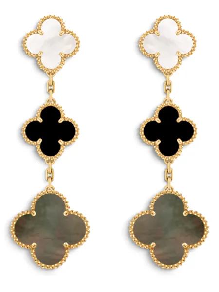 Aros Van Cleef & Arpels Magic Alhambra 3 Motivos Dorados Multicolor