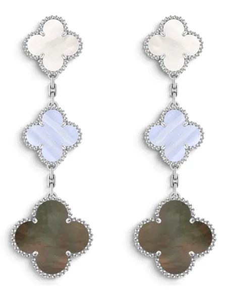 Aros Van Cleef & Arpels Magic Alhambra 3 Motivos Plateados Multicolor