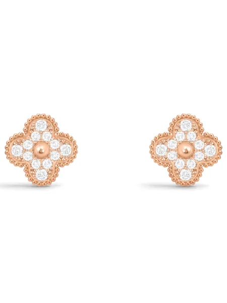 Aros Van Cleef & Arpels Vintage Alhambra Rosegold con Brillos