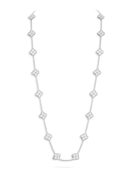 Collar Van Cleef & Arpels Sautoir Vintage Alhambra 20 Motivos Plateado con Brillos
