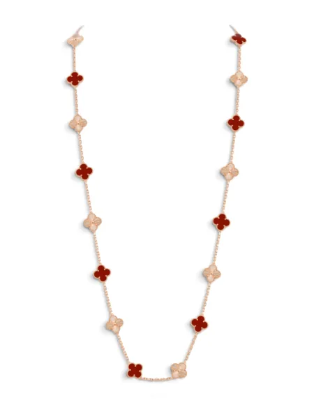 Collar Van Cleef & Arpels Sautoir Vintage Alhambra 20 Motivos Rojo y Rosegold