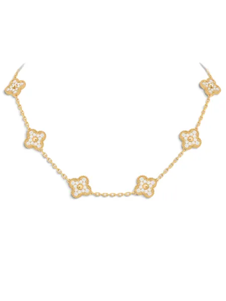 Collar Van Cleef & Arpels Vintage Alhambra 10 Motivos Dorado con Brillos