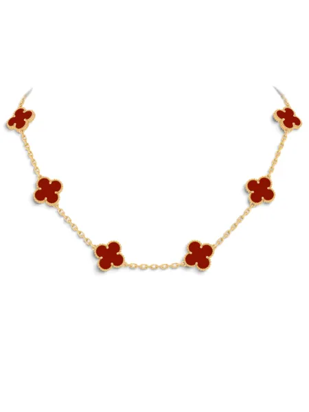 Collar Van Cleef & Arpels Vintage Alhambra 10 Motivos Rojo