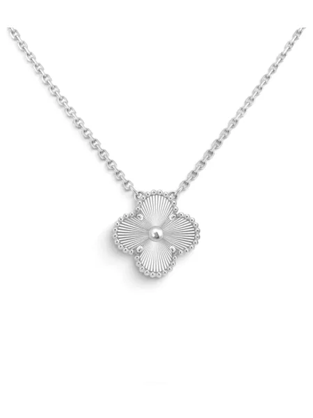 Collar Van Cleef & Arpels Vintage Alhambra Plateado Texturado