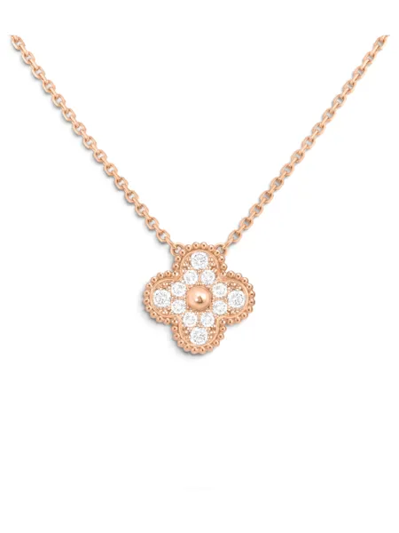 Collar Van Cleef & Arpels Vintage Alhambra Rosegold con Brillos
