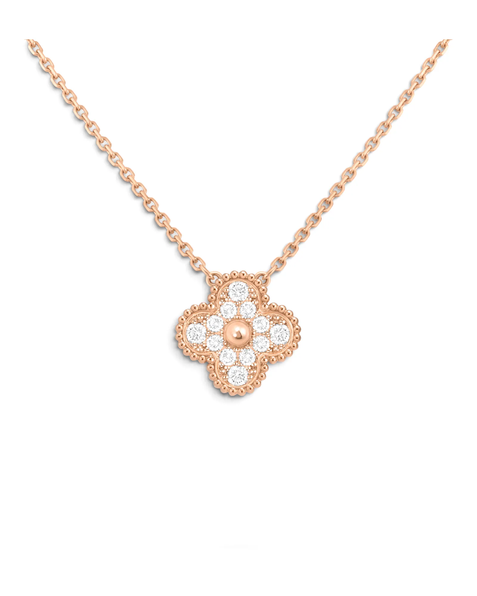 Collar Van Cleef & Arpels Vintage Alhambra Rosegold con Brillos