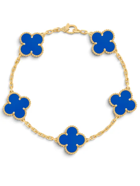 Pulsera Van Cleef & Arpels Vintage Alhambra 5 Motivos Azul