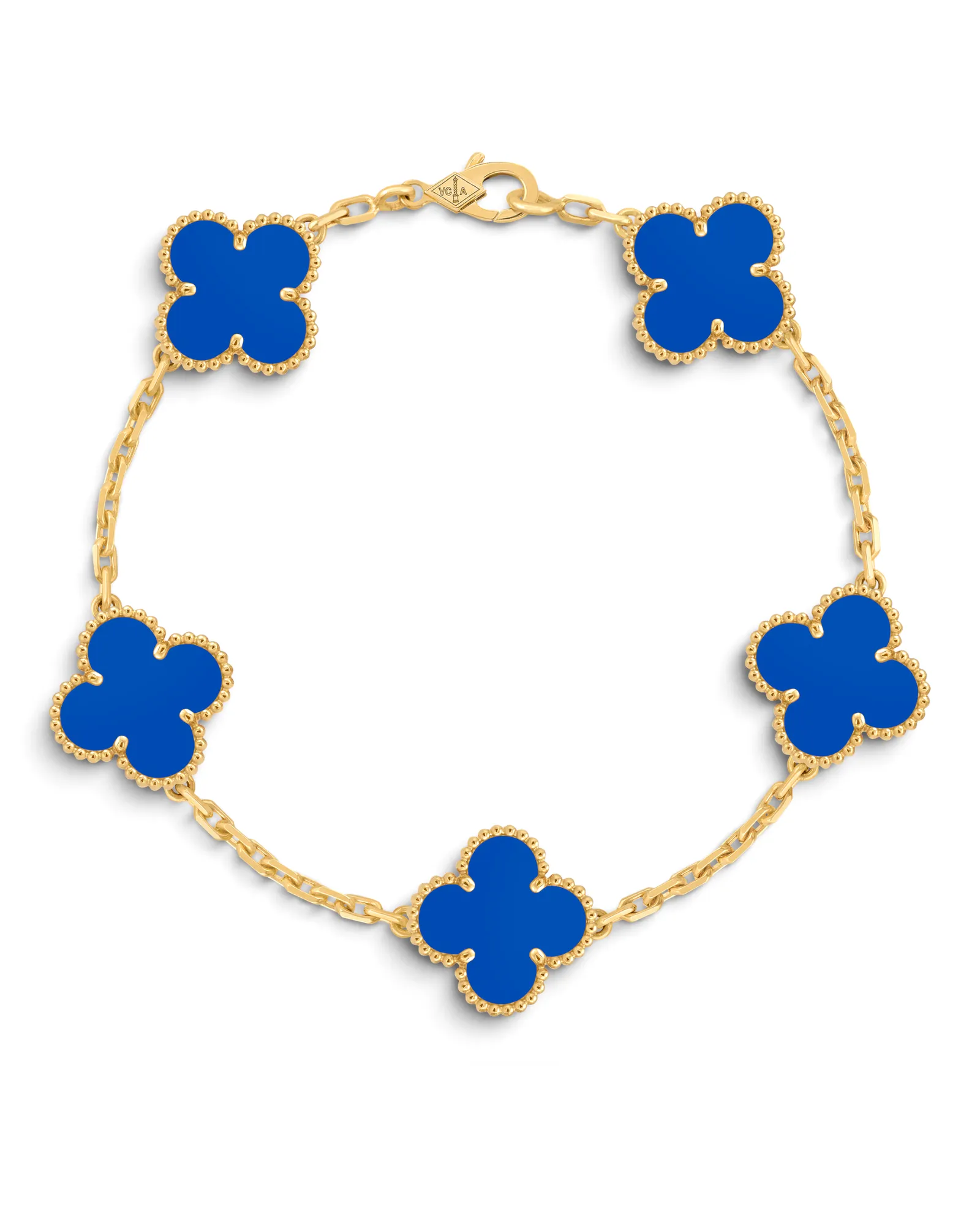 Pulsera Van Cleef & Arpels Vintage Alhambra 5 Motivos Azul